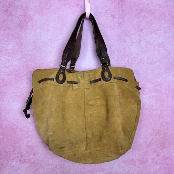 263. Lucky Brand Suede Leather Tote Brown 🟫 - Picture 3 of 8